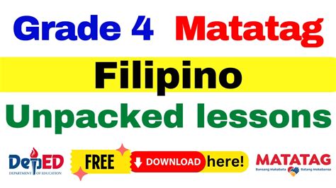 Grade 4 Matatag Filipino Unpacked .